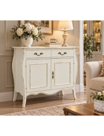 Madia Credenza classica legno bianco spigolato marrone 105x50x100