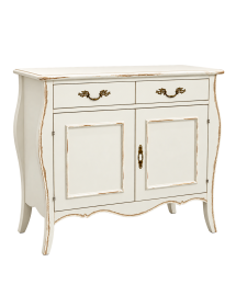 Madia Credenza classica legno bianco spigolato marrone 105x50x100