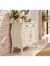 Madia Credenza classica legno bianco spigolato marrone 105x50x100