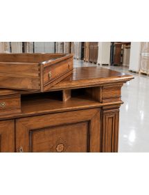 Credenza classica 2 porte 2 cassetti legno tinta noce segreto 200X58x113