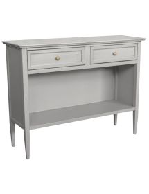 Madia Credenza 2 cassetti 1 vano a giorno legno shabby grigio anticato 110X35X83