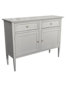 Madia Credenza 2 porte 2 cassetti legno shabby grigio anticato 110X35X83 vista frontale
