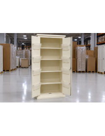 ARMADIETTO PORTA SCARPE LEGNO AVORIO E DECORI 77X45X193