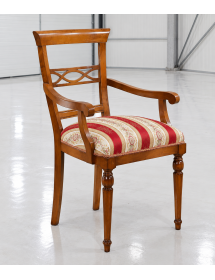 POLTRONA CLASSICA LEGNO IMBOTTITA TINTA NOCE 61x56x96