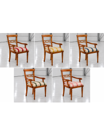 POLTRONA CLASSICA LEGNO IMBOTTITA TINTA NOCE 61x56x96