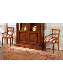 POLTRONA CLASSICA LEGNO IMBOTTITA TINTA NOCE 61x56x96