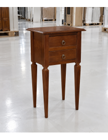 Comodino porta telefono classico 2 cassetti Legno bassano 44x35x77
