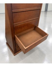 Cassettiera arte povera 8 cassetti in legno noce 66x40X129