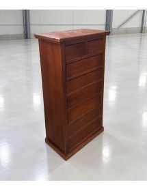 Cassettiera arte povera 8 cassetti in legno noce 66x40X129
