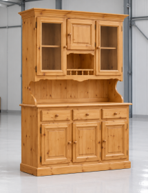 CRISTALLIERA 3 PORTE IN PINO MASSELLO COUNTRY L.147 P.43 H.204