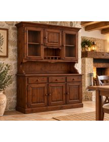 CRISTALLIERA 3 PORTE IN PINO MASSELLO COUNTRY L.147 P.43 H.204
