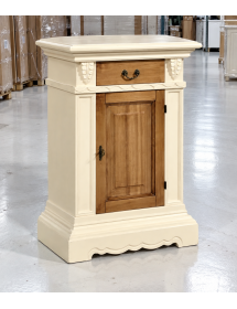 MADIA CREDENZA IN LEGNO 1 PORTA AVORIO NOCE GRANO 70X38X93