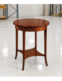 Tavolino Rotondo in Legno Tinta Noce Ø 60 cm H 72 cm