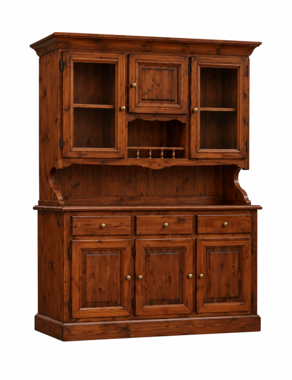 CRISTALLIERA 3 PORTE IN PINO MASSELLO COUNTRY L.147 P.43 H.204