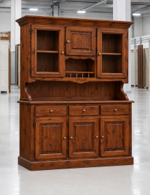 CRISTALLIERA 3 PORTE IN PINO MASSELLO COUNTRY L.147 P.43 H.204