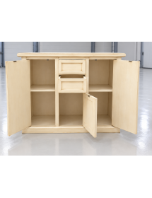 Madia Credenza in Legno Avorio Anticato 3 Ante e 2 Cassetti L.100 P.39 H.85