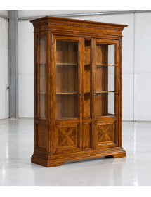 VETRINA 2 PORTE IN LEGNO CON INTARSI NOCE BASSANO L.146 P.53 H. 213