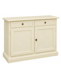 Madia Credenza Shabby Chic In Legno 2 Porte avorio 105x42x85 vista frontale