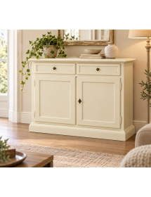 Madia Credenza Shabby Chic In Legno 2 Porte avorio 105x42x85