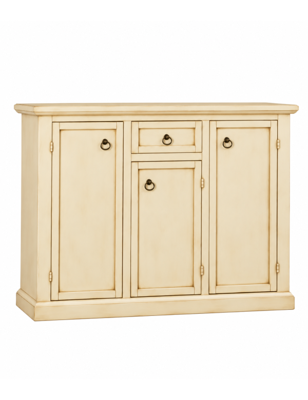 Credenza Madia Classica Avorio Anticato in Legno 3 Porte L.120
