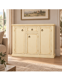 Credenza Madia Classica Avorio Anticato in Legno 3 Porte L.120