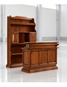 MOBILE BAR CLASSICO ARTE POVERA  IN LEGNO DI PIOPPO TINTA NOCE (1223+1224)