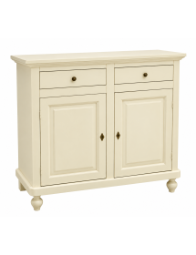MADIA CREDENZA IN LEGNO SHABBY CHIC 2 ANTE AVORIO 104X43X98 vista frontale