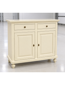 MADIA CREDENZA IN LEGNO SHABBY CHIC 2 ANTE AVORIO 104X43X98