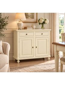 MADIA CREDENZA IN LEGNO SHABBY CHIC 2 ANTE AVORIO 104X43X98