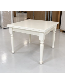 Set tavolo quadrato bianco 80x80 90x90 100x100 allungabile con 4 se...