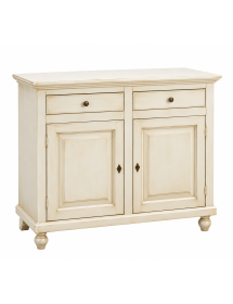 MADIA CREDENZA IN LEGNO SHABBY CHIC 2 ANTE AVORIO PATINATO 104X43X98