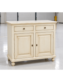 MADIA CREDENZA IN LEGNO SHABBY CHIC 2 ANTE AVORIO PATINATO 104X43X98