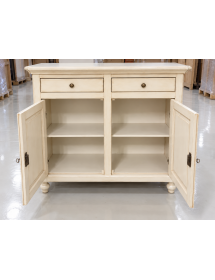 MADIA CREDENZA IN LEGNO SHABBY CHIC 2 ANTE AVORIO PATINATO 104X43X98