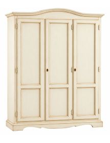 Armadio 3 ante legno shabby avorio anticato 158x56X197