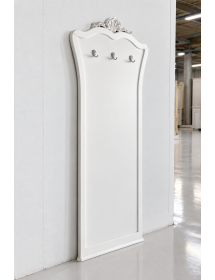 ATTACAPANNI DA INGRESSO CLASSICO IN LEGNO LACCATO BIANCO L.96 P.6 H.207