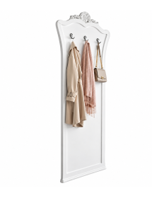 ATTACAPANNI DA INGRESSO CLASSICO IN LEGNO LACCATO BIANCO L.96 P.6 H.207 vista frontale