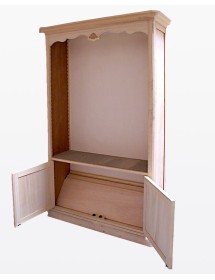 MOBILI 2G - LIBRERIA SAGOMATA CON 3 RIPIANI GREZZO L.120 P.42 H.207