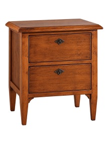 Comodino classico 2 cassetti legno tinta noce 51x37x65 (810)