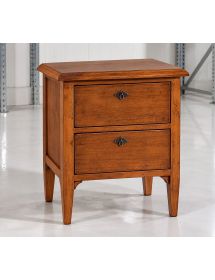 Comodino classico 2 cassetti legno tinta noce 51x37x65 (810)
