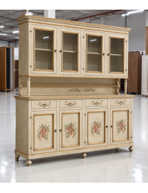 cristalliera legno shabby avorio ocra 4 porte 198x50x227 (1620+1621)