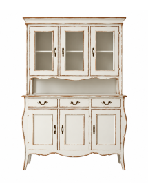Cristalliera classica legno bianco spigolato marrone 151x50x214 (3088+3089) vista frontale