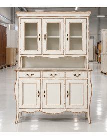 Cristalliera classica legno bianco spigolato marrone 151x50x214 (3088+3089)