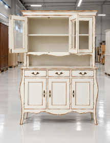 Cristalliera classica legno bianco spigolato marrone 151x50x214 (30...
