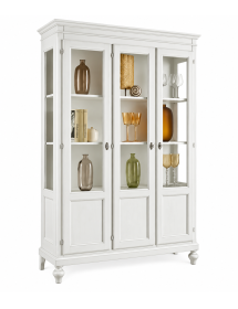 Vetrina classica 3 ante arte shabby Legno bianco 144X45X200 (953)
