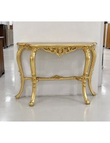 CONSOLLE BAROCCA CON SPECCHIO IN FOGLIA ORO