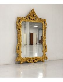 CONSOLLE BAROCCA CON SPECCHIO IN FOGLIA ORO