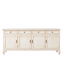 Madia credenza 4 porte legno shabby bianco anticato 205x45x98