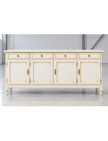 Madia credenza 4 porte legno shabby bianco anticato 205x45x98