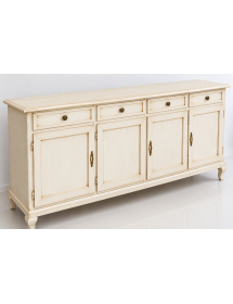 Madia credenza 4 porte legno shabby bianco anticato 205x45x98