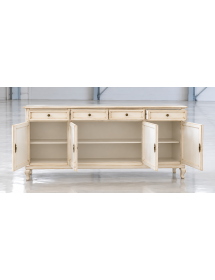 Madia credenza 4 porte legno shabby bianco anticato 205x45x98